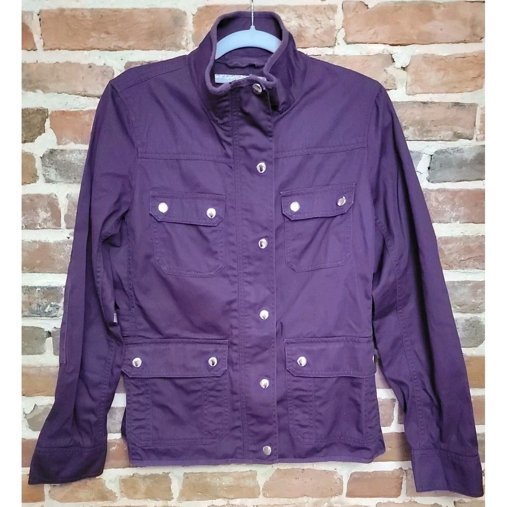 J Crew Womens Jacket Purple Relaxed Boyfriend Field Utility Small